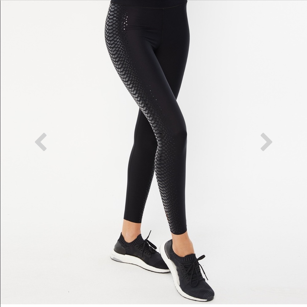 Ultracor Black boa patent leggings